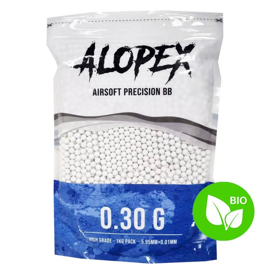Alopex 0.30g BIO Precision White BB's - 1KG - Airsoft Central