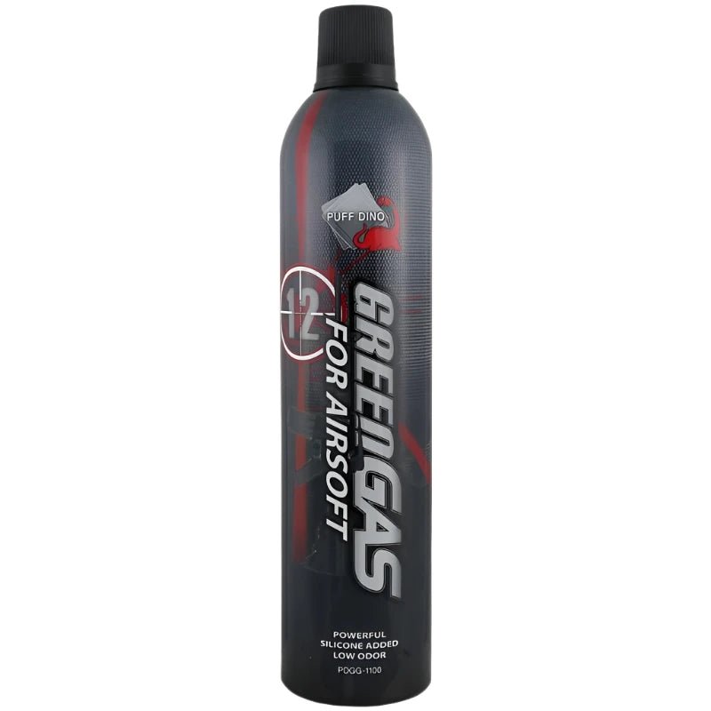 Puff Dino Premium Airsoft Green Gas - 12kg Pressure - Airsoft Central