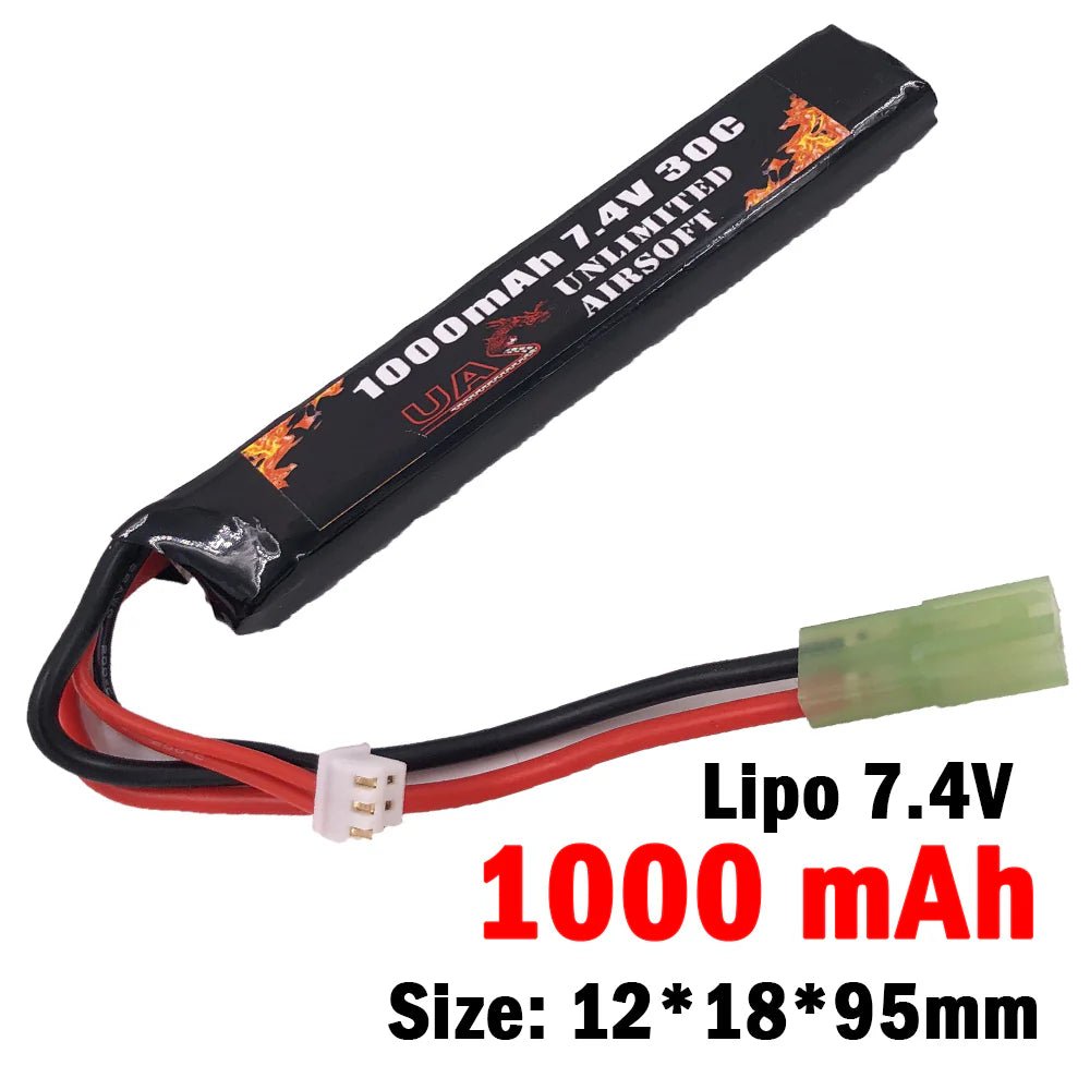 UAS - 7.4V 1000mAh LiPo Battery - Stick Type - Airsoft Central